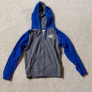 American Eagle Outfitters Blue & Gray Zip Front Hoodie